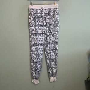 Ingear Womens Tribal Elephant Drawstring Lounge Sleepwear Pajama Pants White S/M